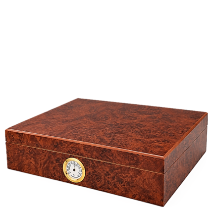 ANGELO Rootwood Design компактен дървен хюмидор 26 × 22 × 6,5 см